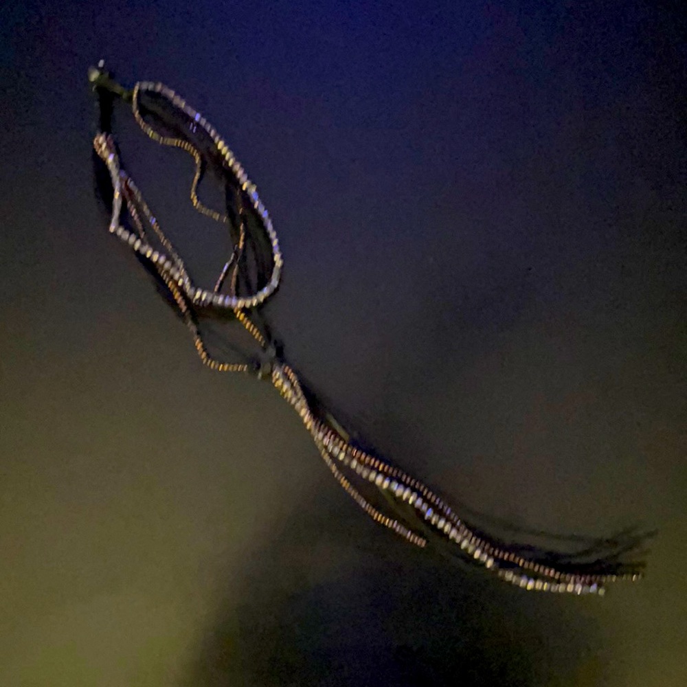 Statement Multiple Layered Leather And Stone Lari… - image 1